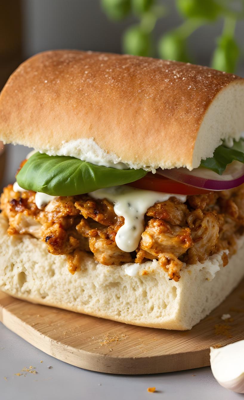 Pulled Chicken Burger aus dem Airfryer