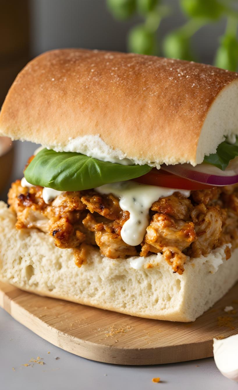 Pulled Chicken Burger aus dem Airfryer