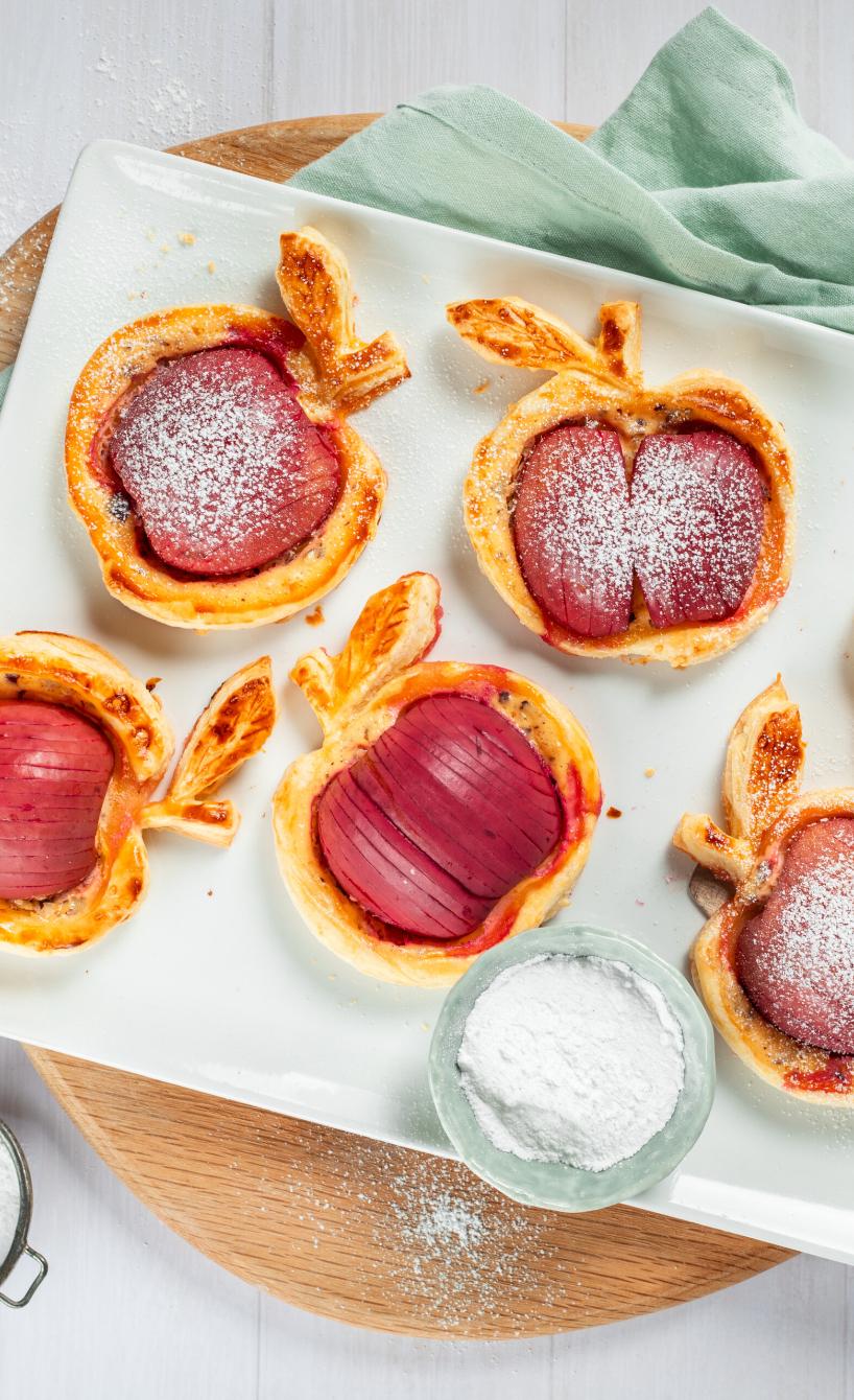Blätterteig-Äpfel mit Nuss-Quark-Füllung