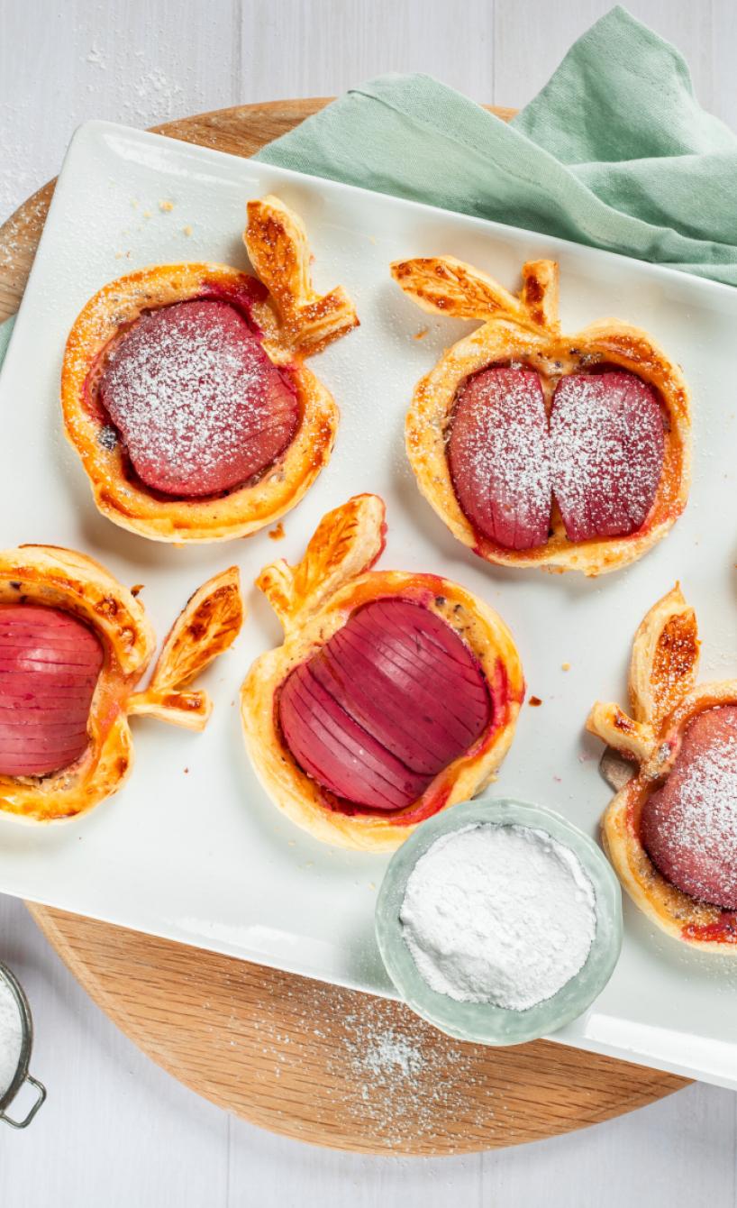 Blätterteig-Äpfel mit Nuss-Quark-Füllung