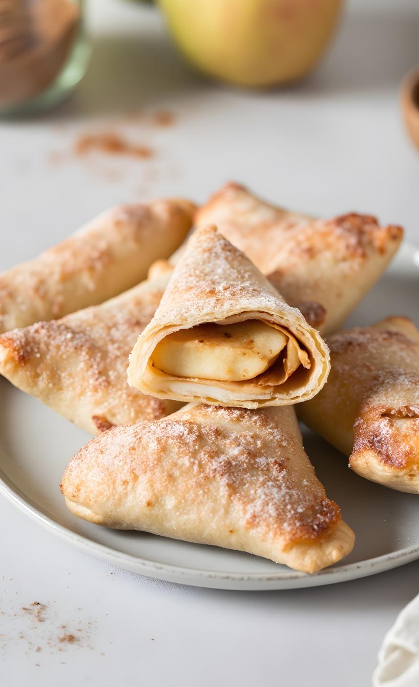 Knusprige Reispapier-Apfeltaschen