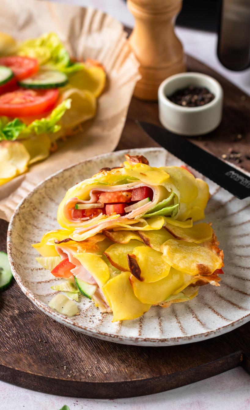 Knuspriger Airfryer-Kartoffel-Wrap