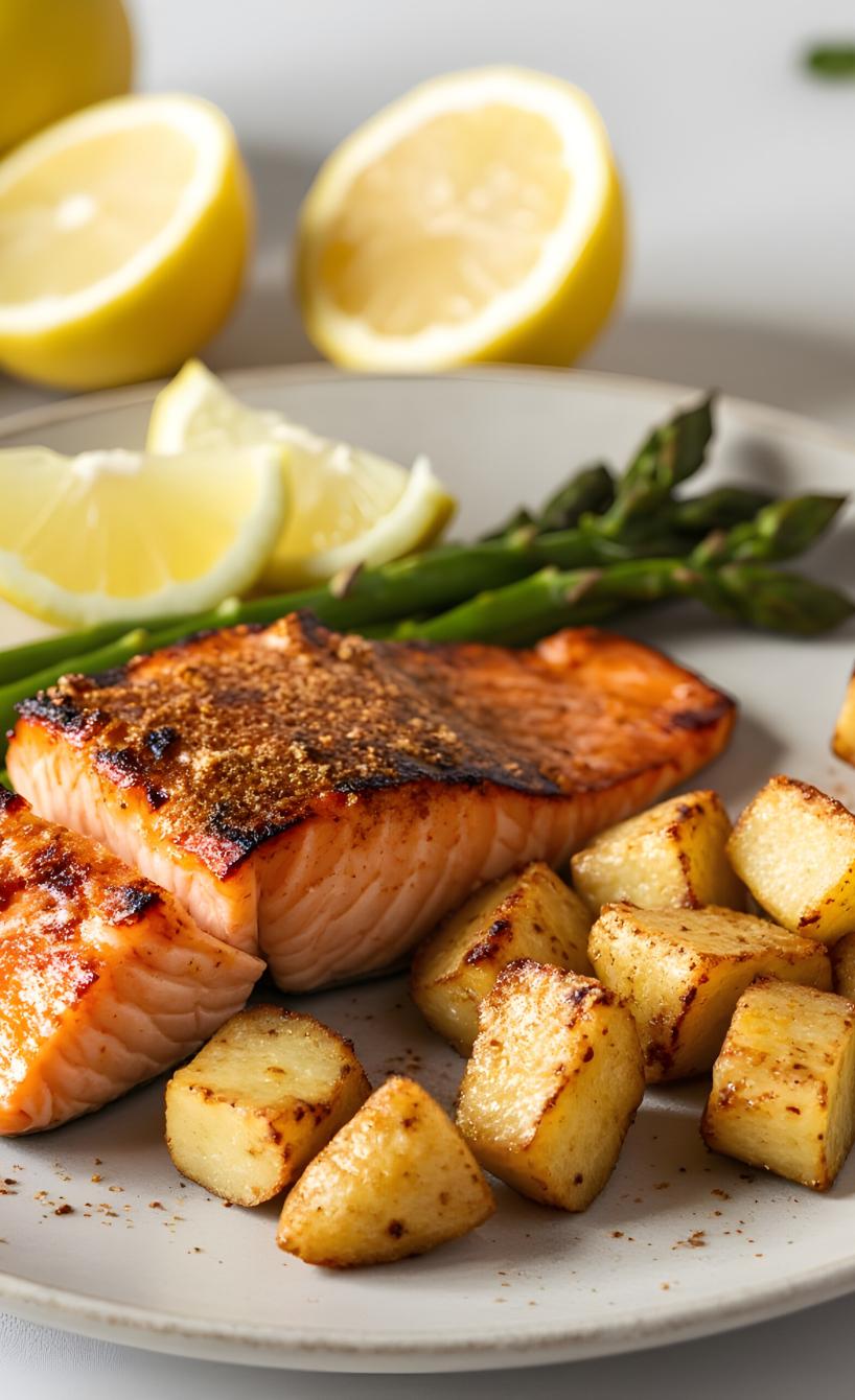 Lachs mit Kartoffeln und Spargel