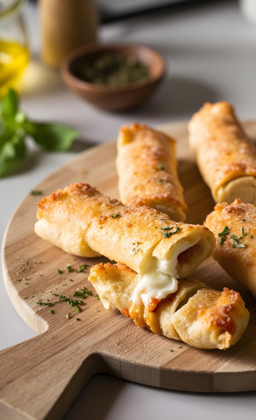 Cheesy Mozzarella-Pizza-Rolls