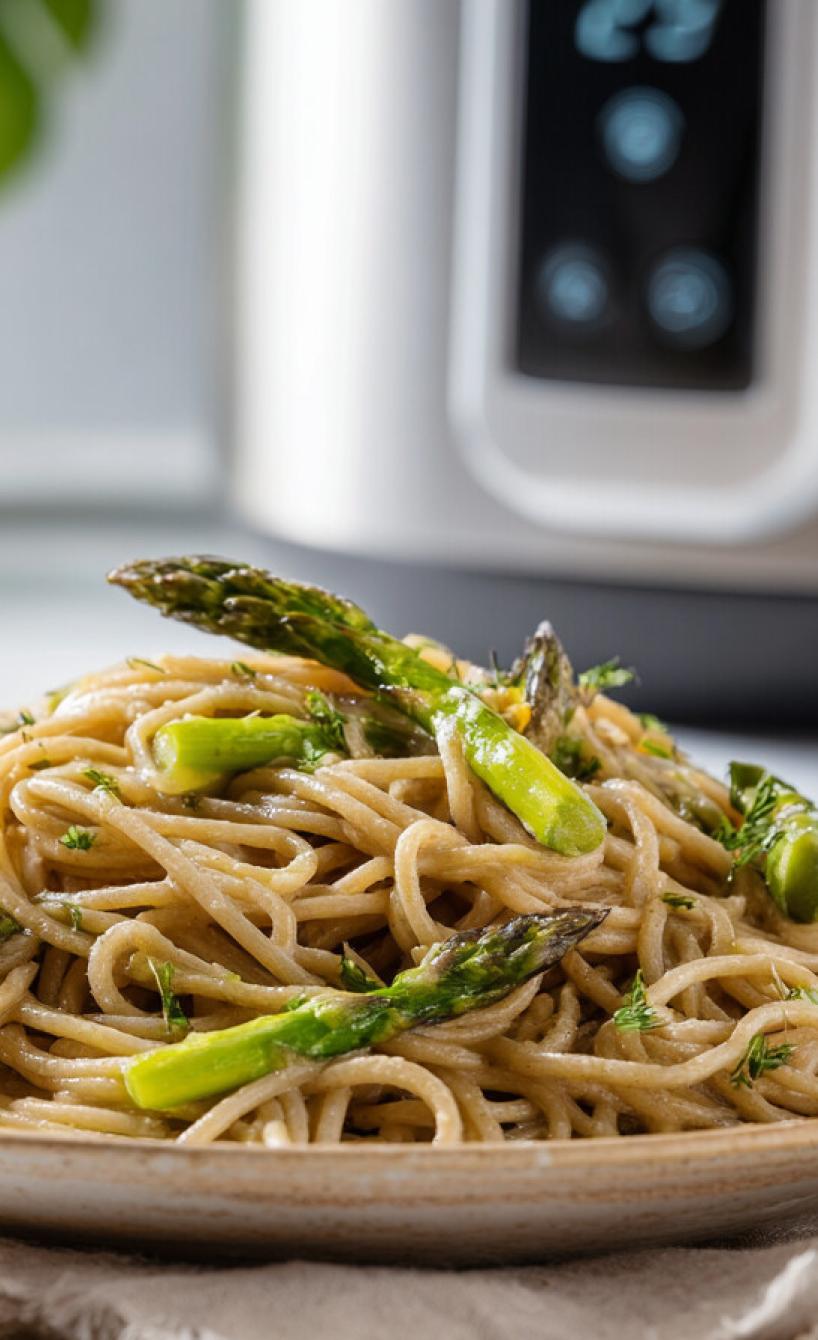 High Protein Spargel-Pasta aus dem Airfryer