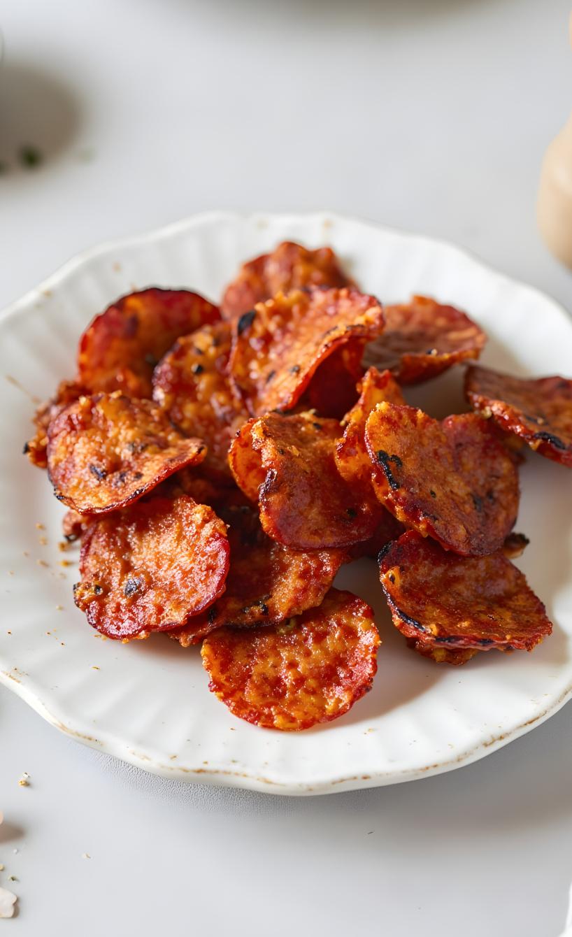 Knusprige Airfryer-Salami-Chips