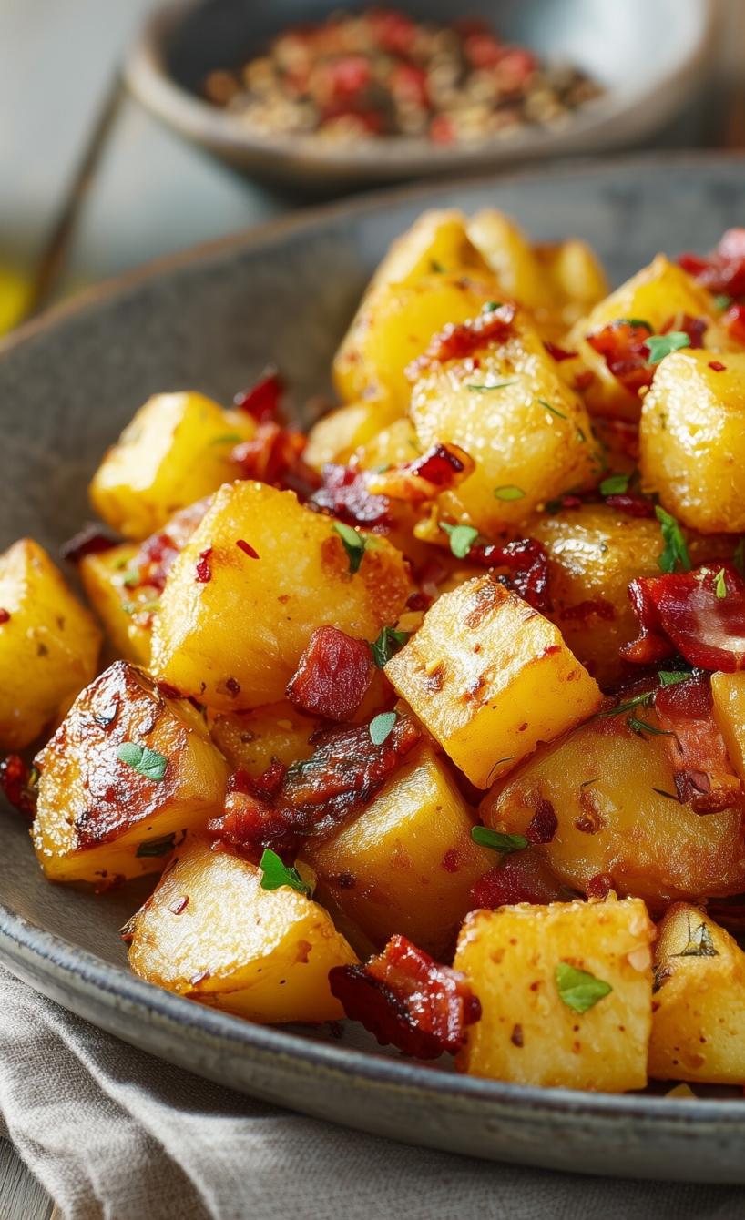 Knusprige Bratkartoffeln mit Speck