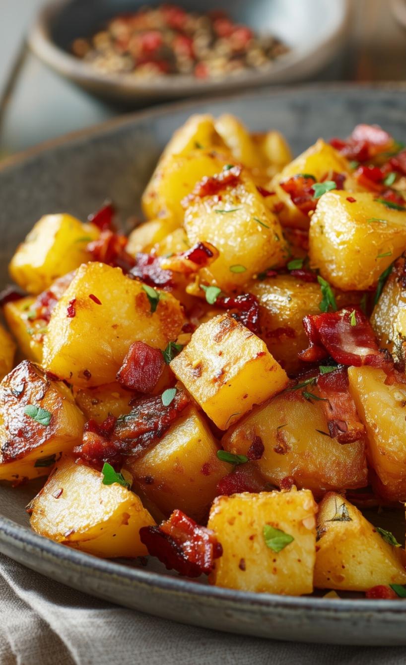 Knusprige Bratkartoffeln mit Speck