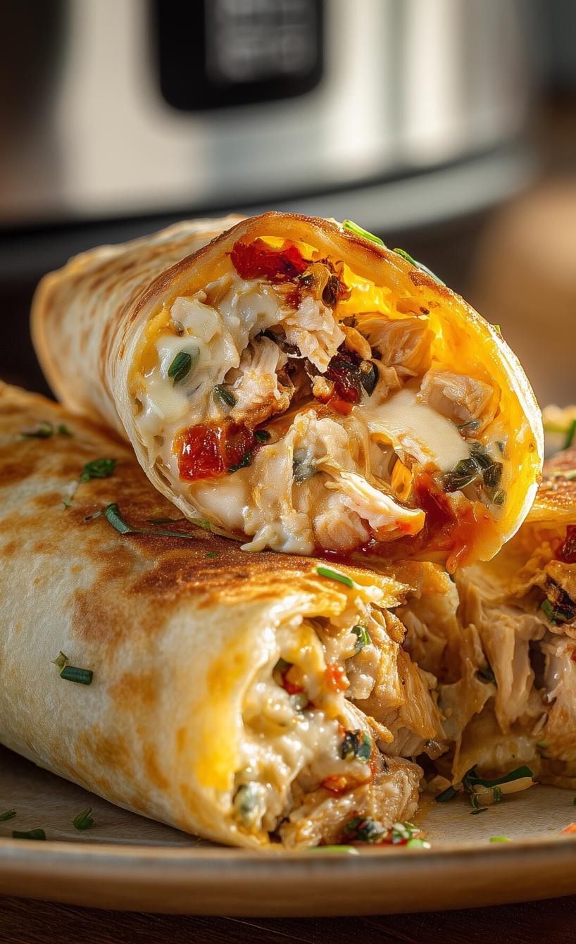 Frühstücks-Burrito mit Hähnchen & Hüttenkäse