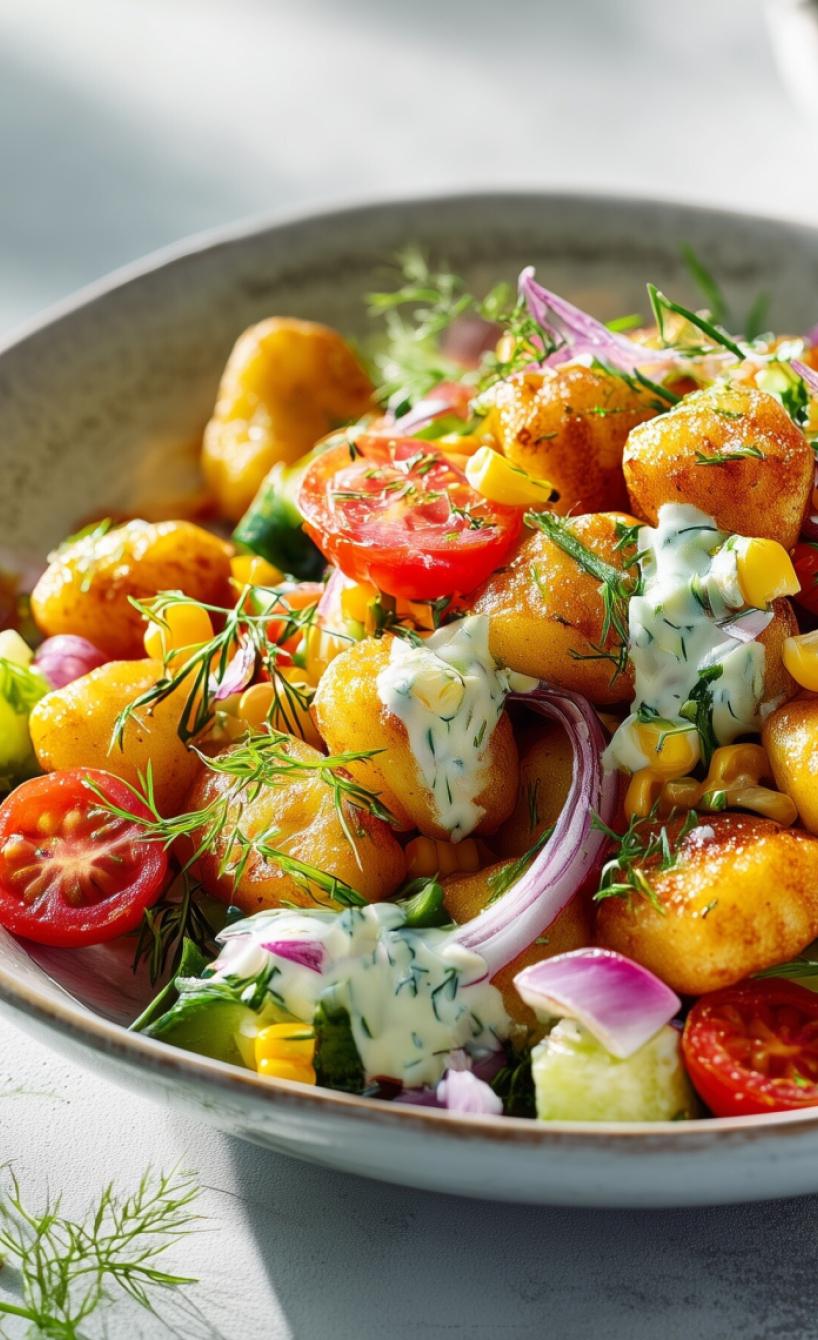 Gnocchi mit knackigem Gemüsesalat & Joghurt