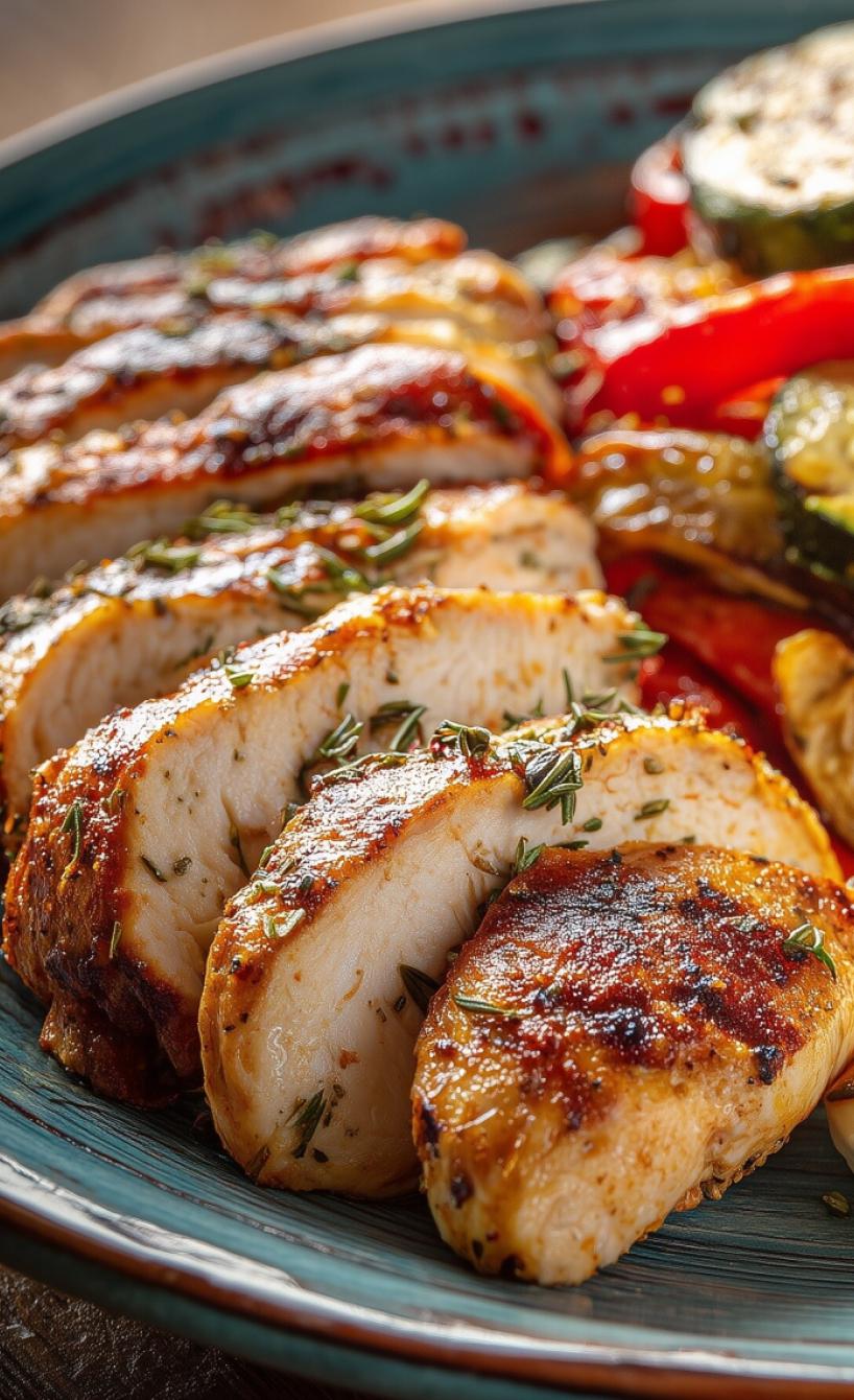 Griechischer Grillteller mit Hähnchen, Feta und Gemüse