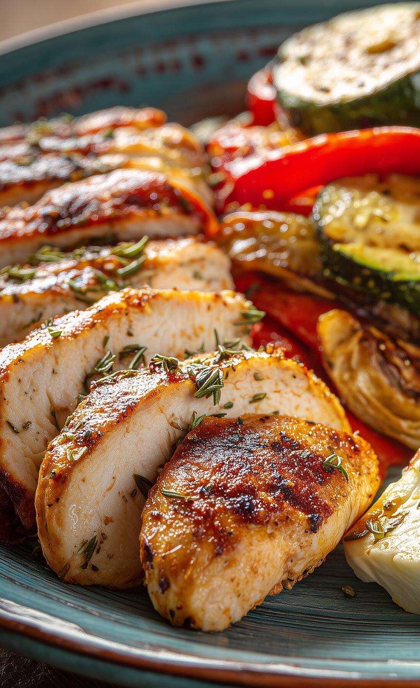 Griechischer Grillteller mit Hähnchen, Feta und Gemüse