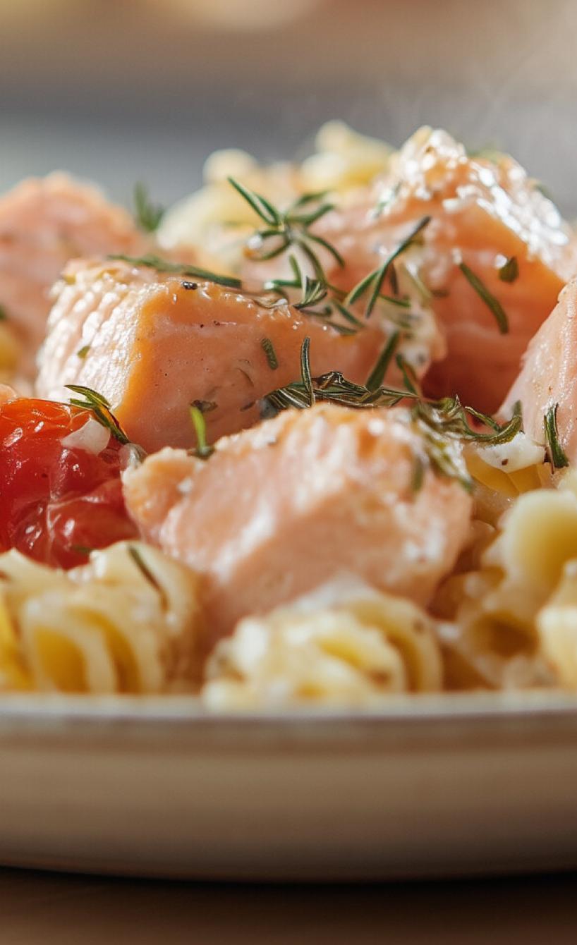 Lachs-Feta-Pasta