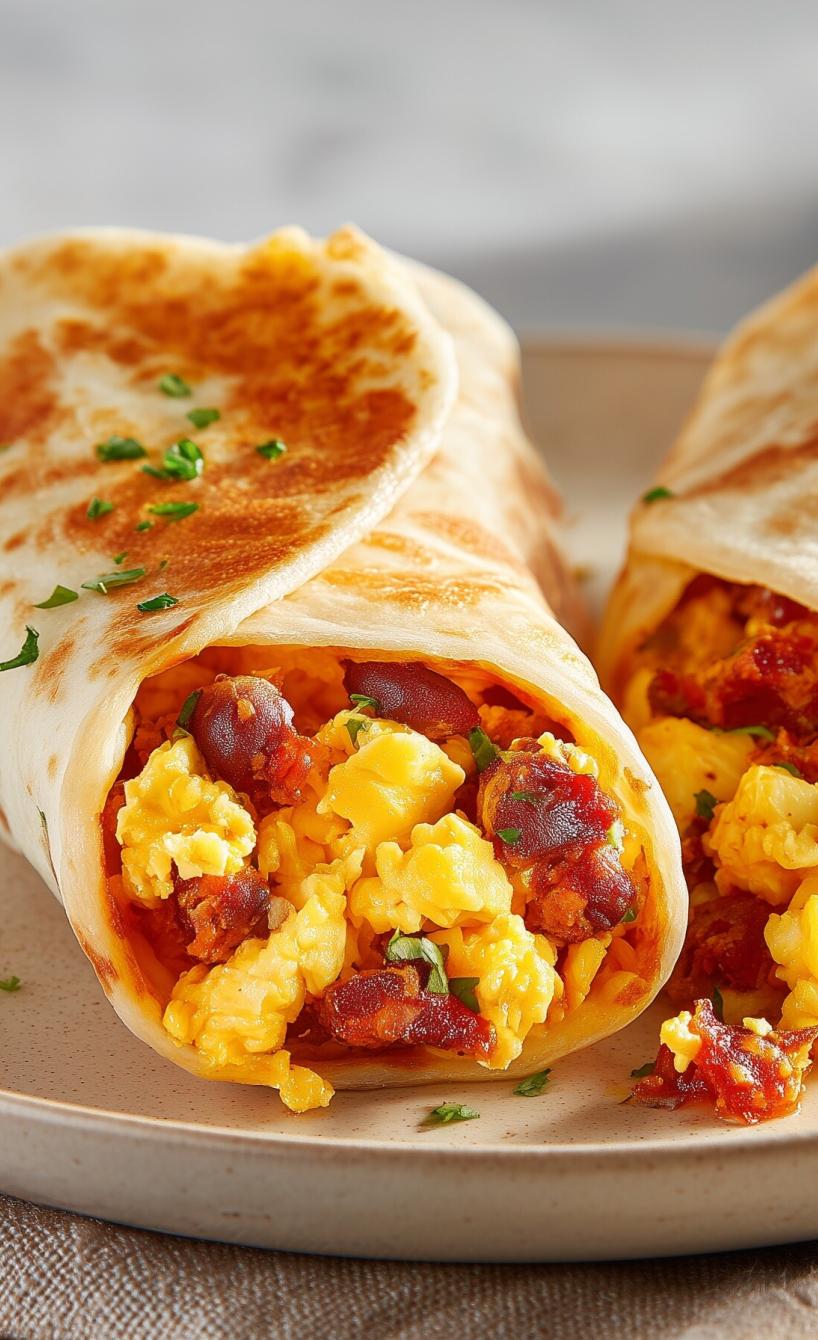 Frühstücks-Wrap mit Rührei und Chorizo