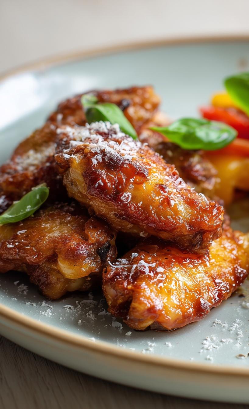 Hähnchenflügel mit Paprikasalat