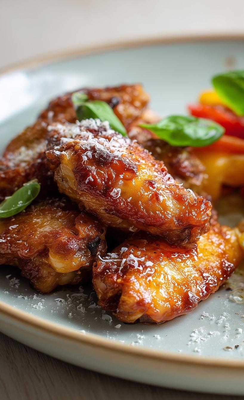 Hähnchenflügel mit Paprikasalat