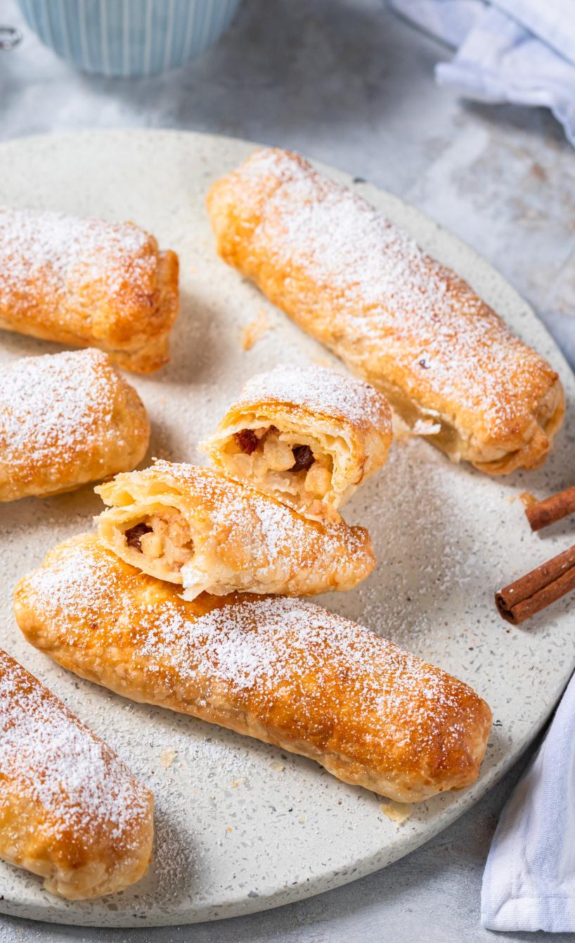 Mini-Apfelstrudel mit Blätterteig