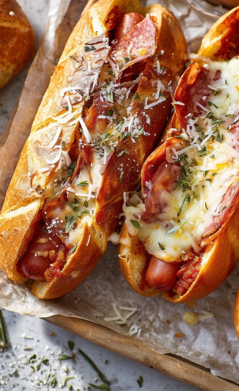 Pizza-Hot Dogs in 15 Minuten