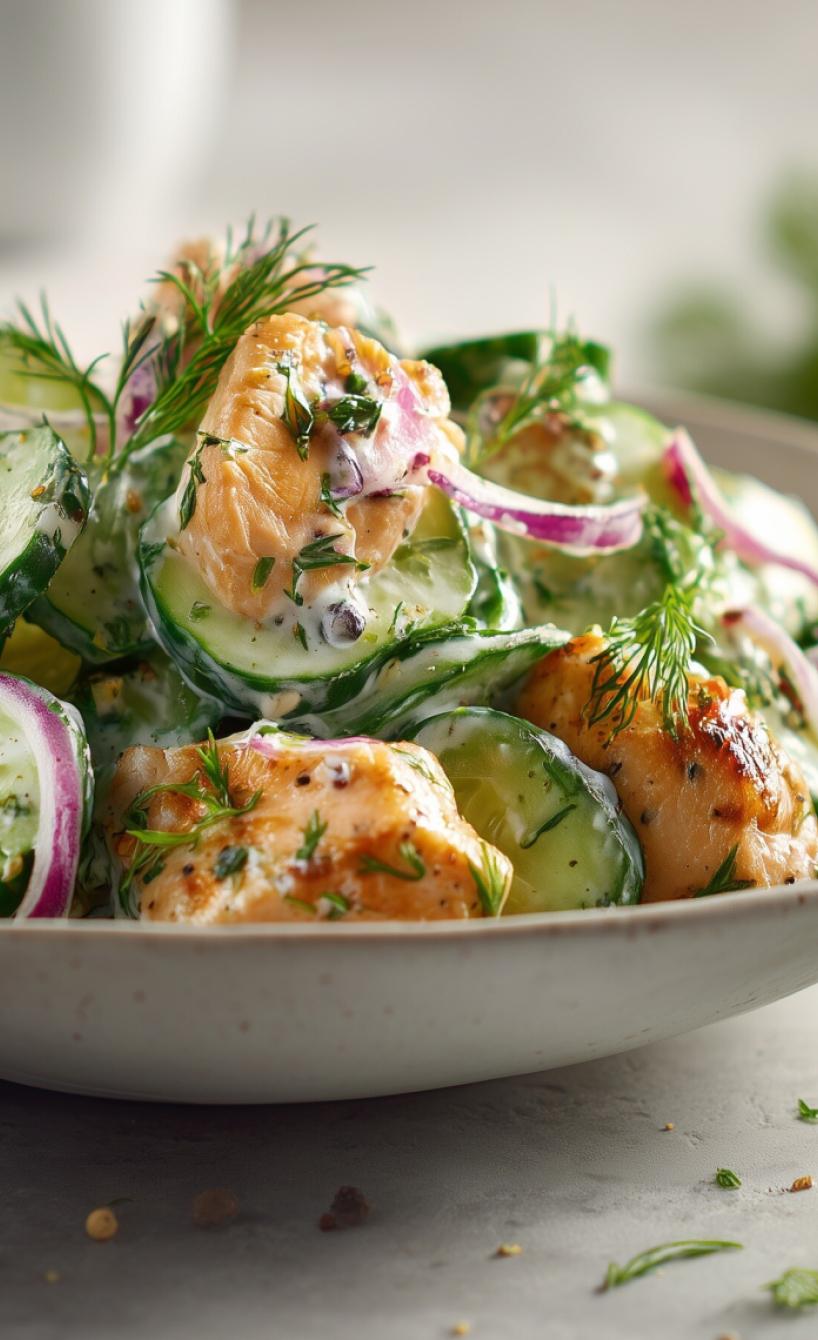 Zaziki-Hähnchen-Gurken-Salat