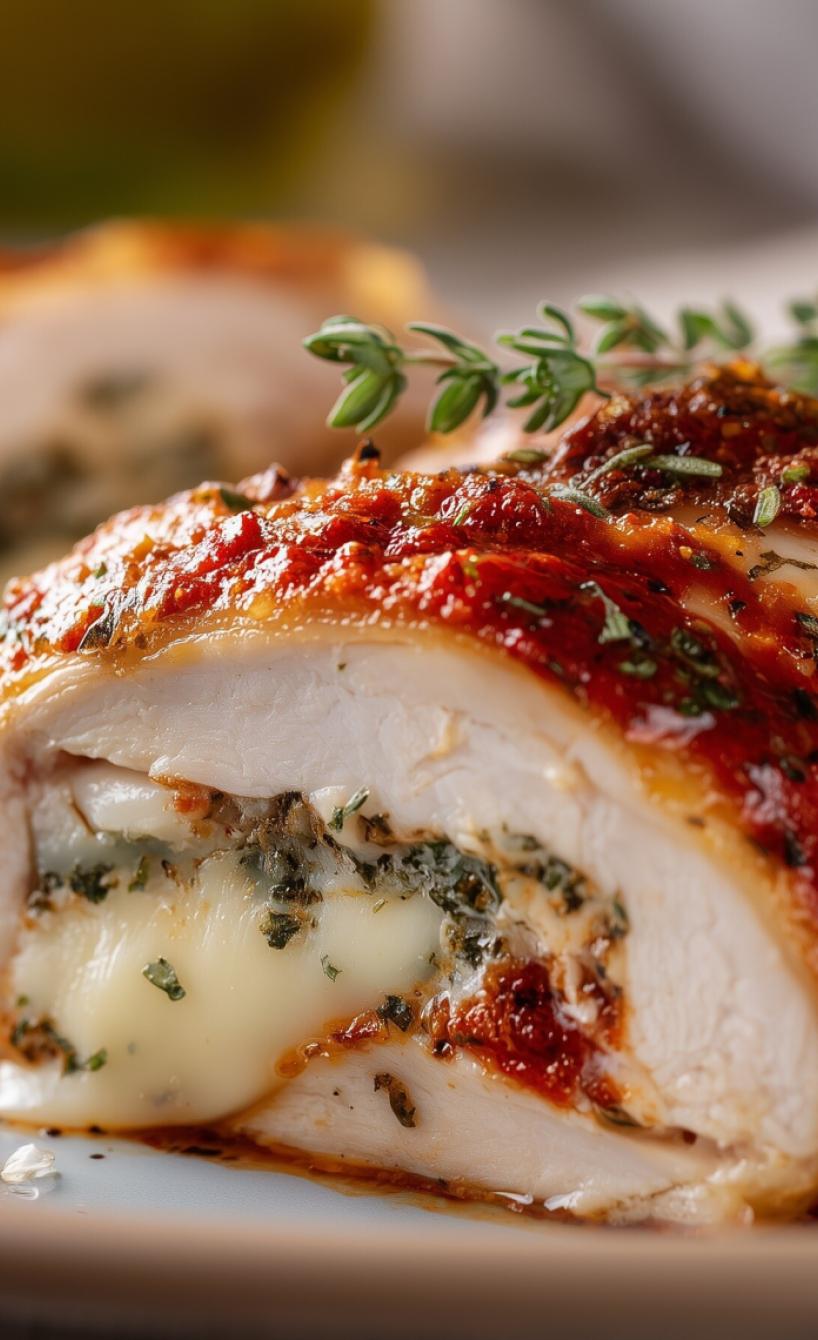 Hähnchen Cordon bleu gefüllt mit Mozzarella & Pesto