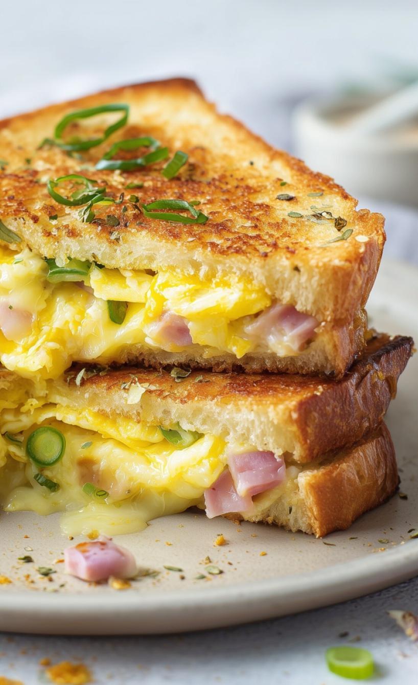 Käse-Schinken-Omelett-Toast in 15 Minuten