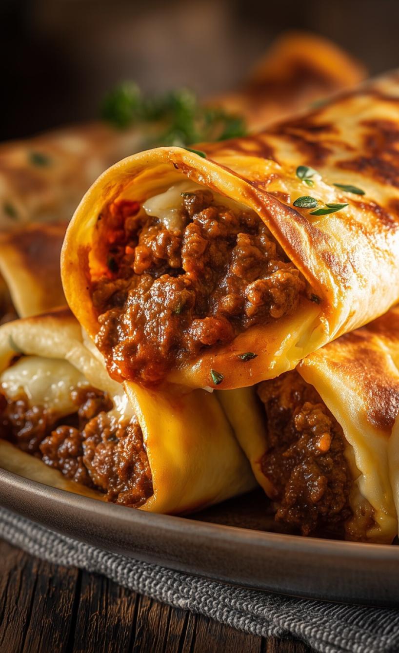 Lasagne-Wraps mit Hackfleisch