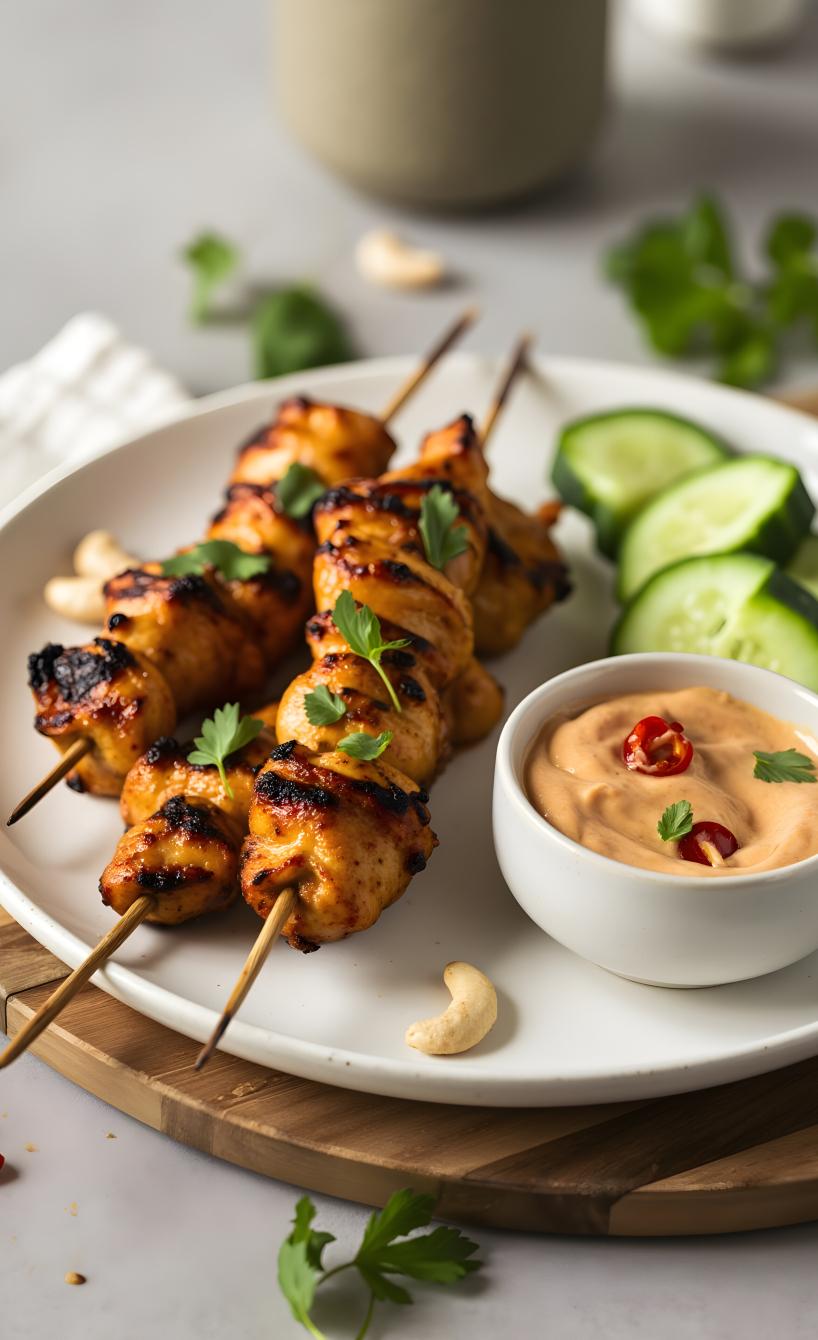 Würzige Hähnchen-Satay-Spieße