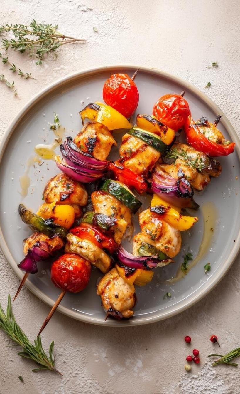 Hähnchenspieße mit Gemüse