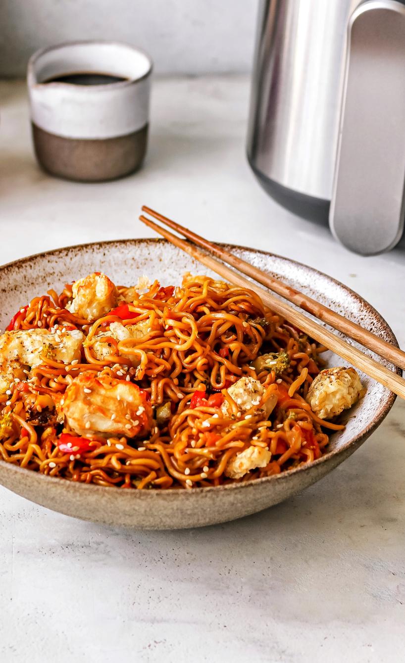 Bratnudeln mit Hähnchen