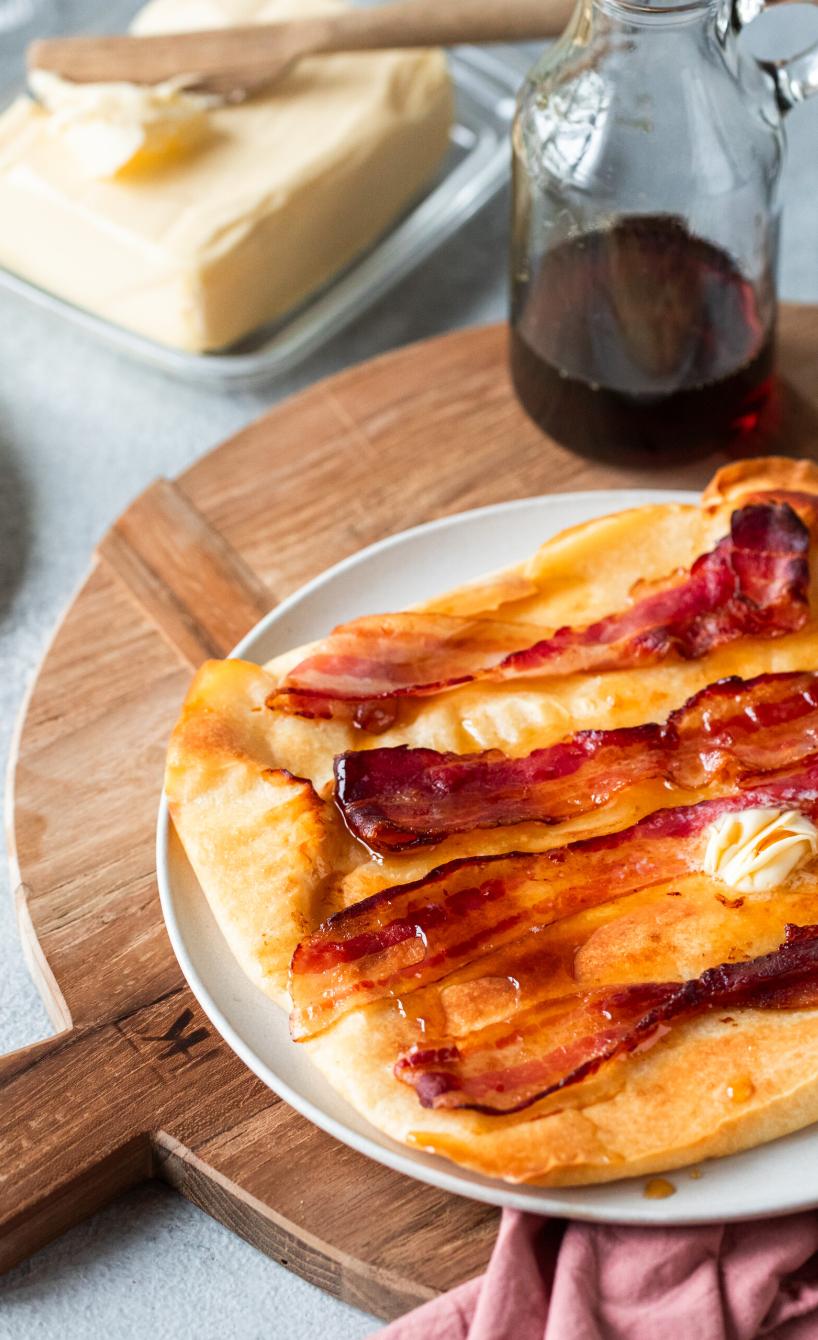 Fluffy Pancakes mit Bacon