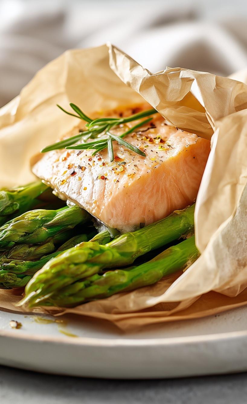 Schnelle Lachspäckchen mit grünem Spargel