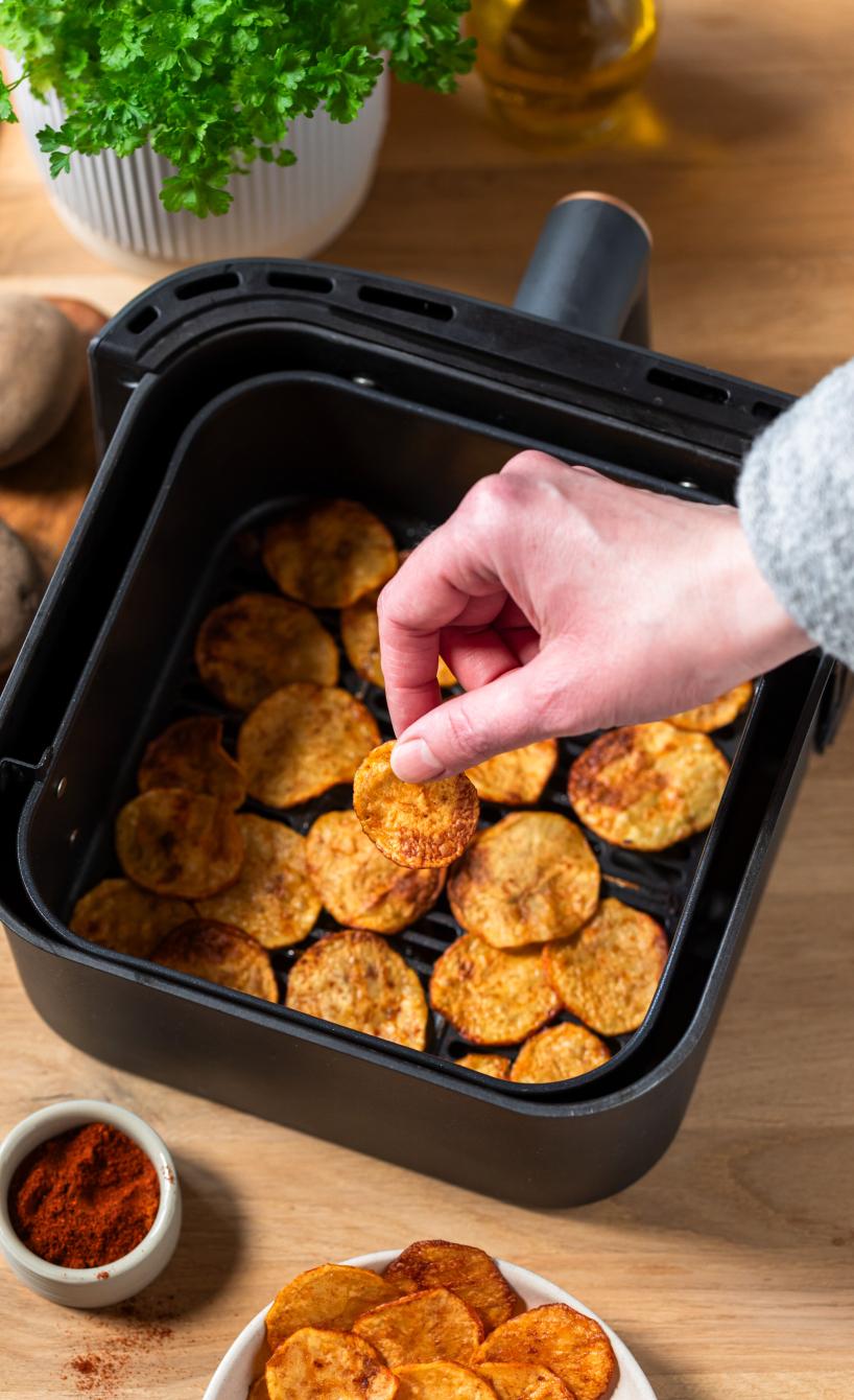 Gesunde Paprika-Kartoffelchips