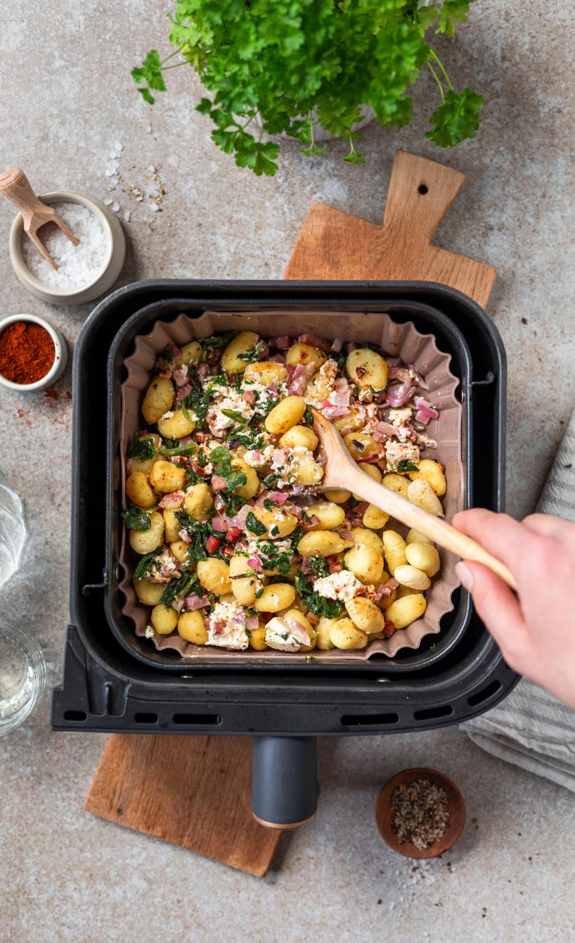 5-Zutaten-Gnocchi mit Feta und Schinken