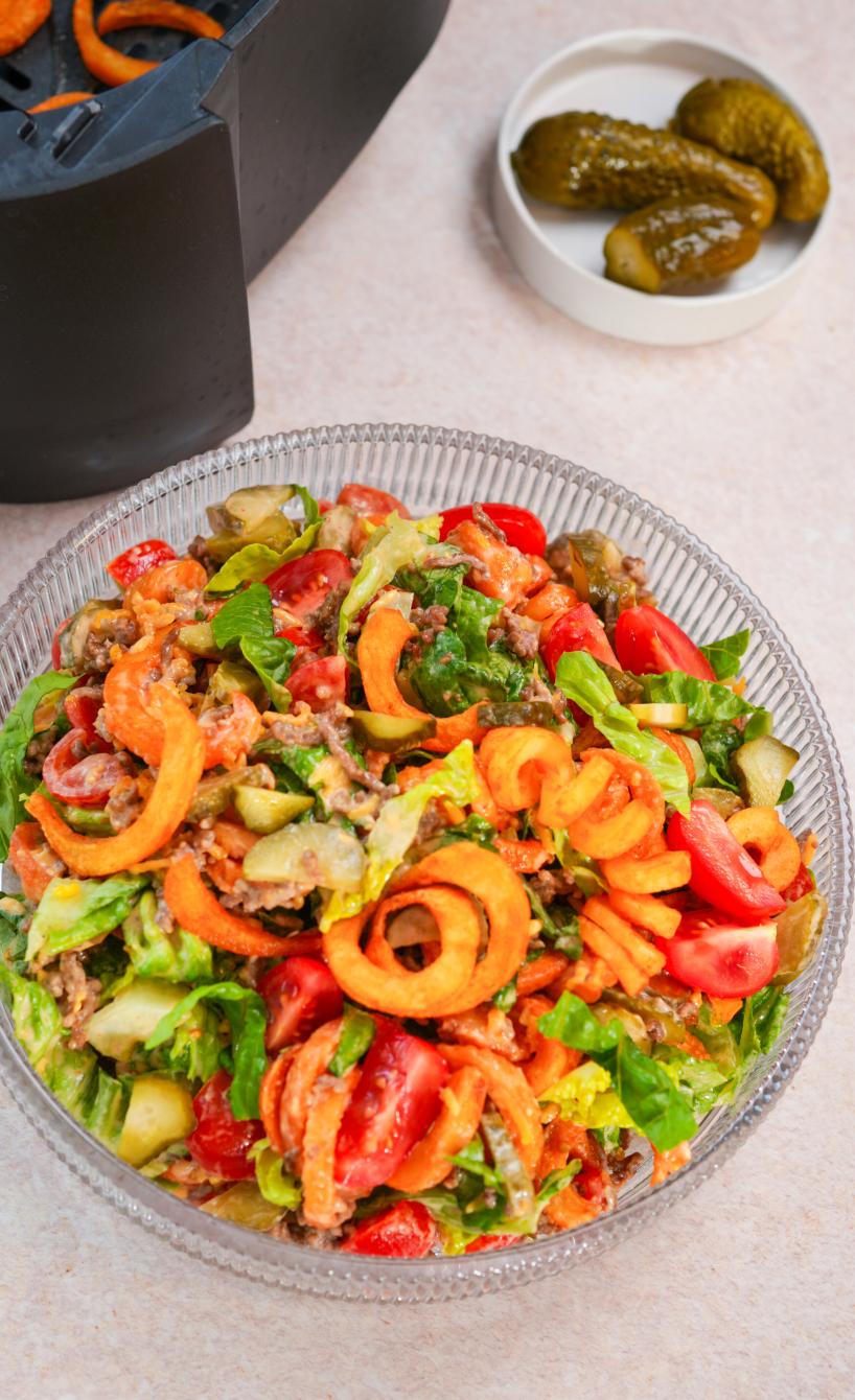 Big Mac Salat mit Curly Fries