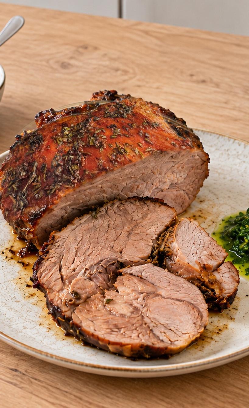 Roast Lamb with Mint Sauce
