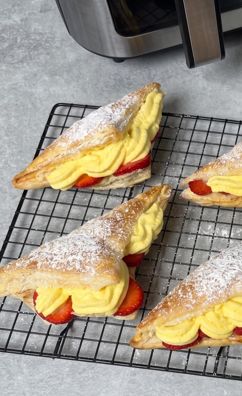 Erdbeer-Vanille Blätterteig-Taschen