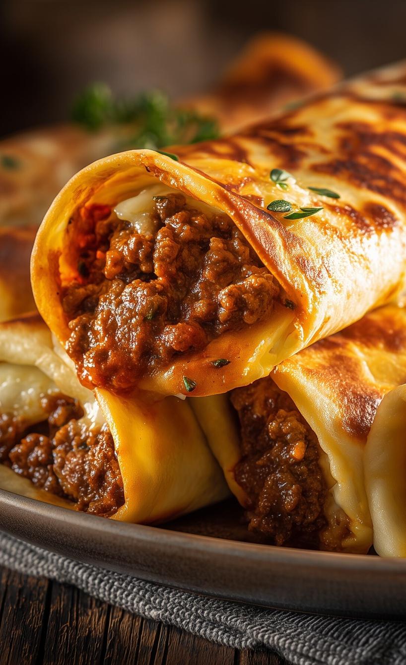 Lasagne-Wraps mit Hackfleisch