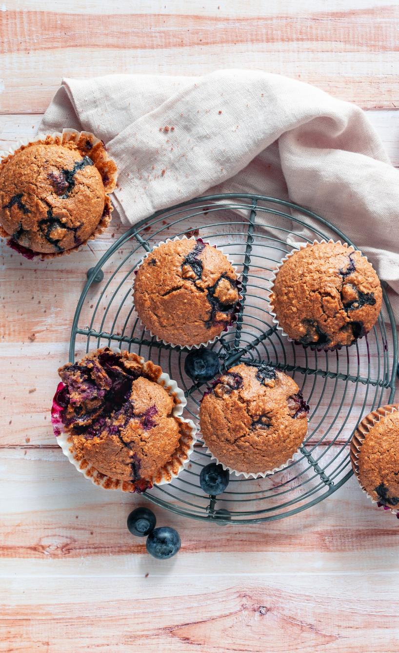 Vollkornmuffins mit Blaubeeren