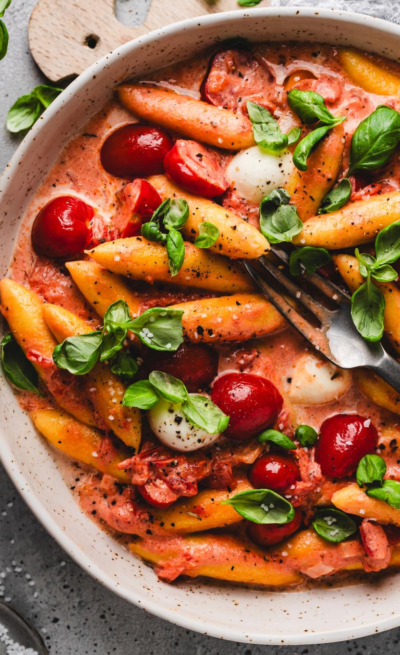 Schupfnudelpfanne Tomate-Mozzarella