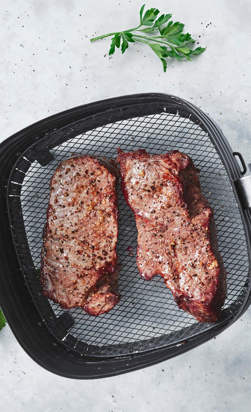 Steaks aus der Heißluftfritteuse