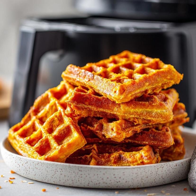 Waffeln aus dem Airfryer gestapelt 