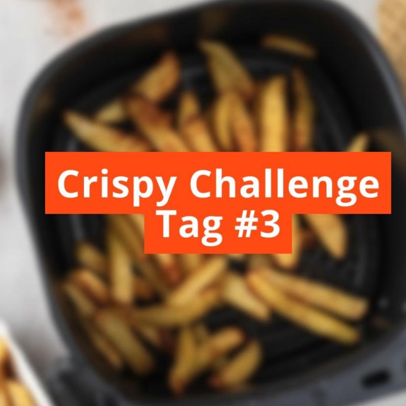 Unscharfes Bild mit Schriftzug Crispy Challange Tag #3