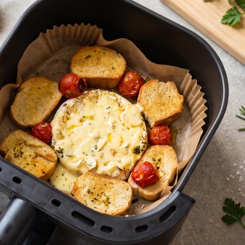 Gebackener Camembert mit Baguette